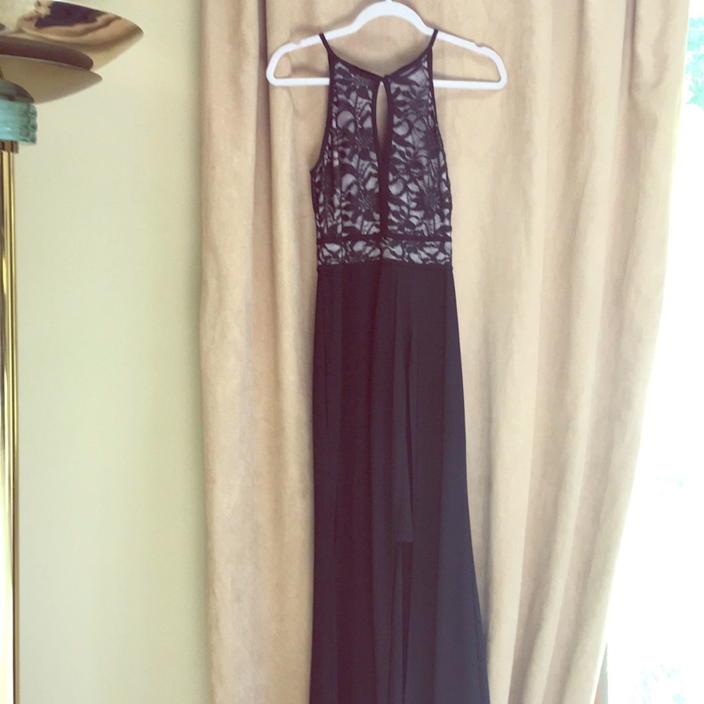 Black Long High/low Formal dress By Morgan&Co - Picture 2 of 4